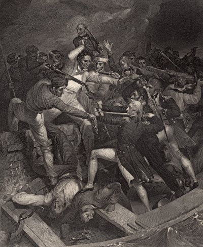 Conflit de Nelson avec une chaloupe espagnole, illustration de 